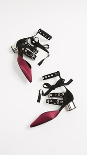 Robert Clergerie x Self Portrait Susas Satin Grommet Strap Booties