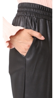 Rebecca Taylor Faux Leather Track Pants