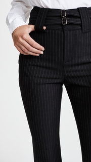 Rebecca Taylor Pinstripe Ruffle Pants