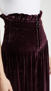 Rebecca Taylor Smocked Velvet Pants