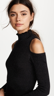 Rebecca Taylor Open Shoulder Metallic Pullover