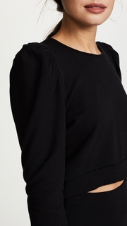 Riller &amp; Fount Libby Puff Sleeve Cropped Sweatshirt