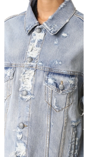 R13 Cutoff Sleeve Trucker Jacket