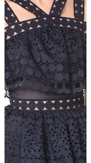 Self Portrait Embroidered Tiered Mini Dress