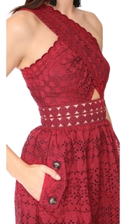 Self Portrait One Shoulder Cutout Midi Dress