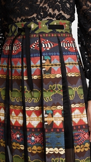 Stella Jean Printed Pleated Inset Skirt