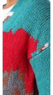 Stella Jean Intarsia Long Cardigan Coat