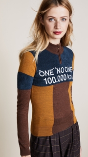 Stella Jean Intarsia Mock Neck Sweater