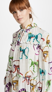 Stella Jean Tie Neck Flowy Dress