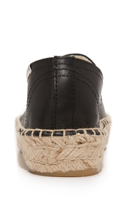 Soludos Platform Leather Smoking Slippers