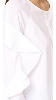 Splendid Ruffled Sleeve Button Down Shirt