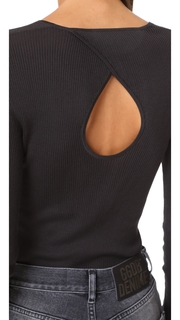 TSE Cashmere Long Sleeve Scoop Neck with Back Keyhole