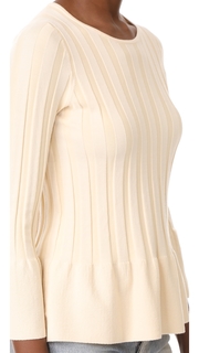 TSE Cashmere Peplum 3/4 Sleeve Sweater