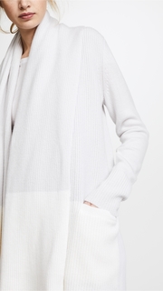TSE Cashmere Colorblock Hooded Shawl Cardigan