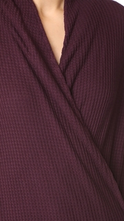 Three Dots Thermal Shawl Collar Top