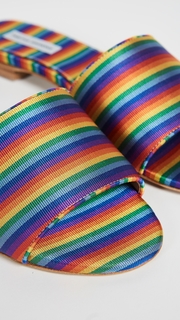 Tabitha Simmons Rainbow Stripe Slides