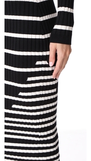 T by Alexander Wang Ribbed Intarsia Turtleneck Dress