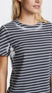 T by Alexander Wang High Twist Striped Short Sleeve Tee