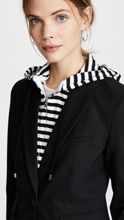 Veronica Beard Schoolboy Jacket with Striped Dickey
