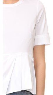 Veronica Beard Short Sleeve Peplum Top