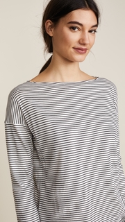 Vince Pencil Stripe Boat Neck Top