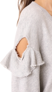 Wilt Raw Ruffle Sweatshirt