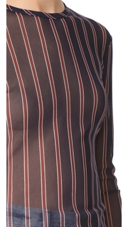 Yigal Azrouel Stripe Mesh Tee