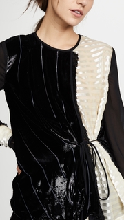 Yigal Azrouel Liquid Velvet Tie Front Blouse