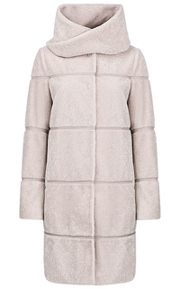 Пальто из вязаной овчины со съемным шарфом из овчины Virtuale Fur Collection