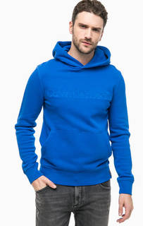 Синяя толстовка с карманом-кенгуру Calvin Klein Jeans