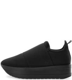 Черные текстильные кроссовки на танкетке Vagabond