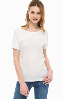 Футболка молочного цвета с короткими рукавами Mustang