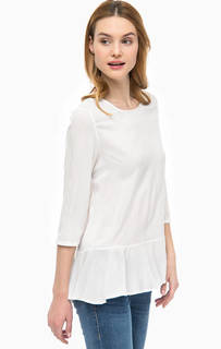 Белая блуза с оборками по низу Mustang