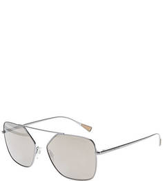 Солнцезащитные очки с серебристой металлической оправе Emporio Armani