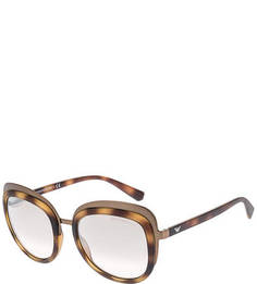 Коричневые солнцезащитные в пластиковой оправе Emporio Armani