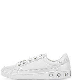 Кожаные кеды с декоративной отделкой Dkny