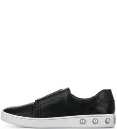 Кожаные слипоны с декоративной отделкой Dkny