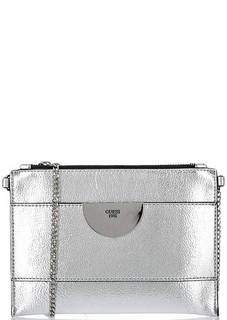 Маленькая сумка серебристого цвета Guess
