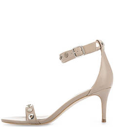 Бежевые босоножки с металлическим декором Guess