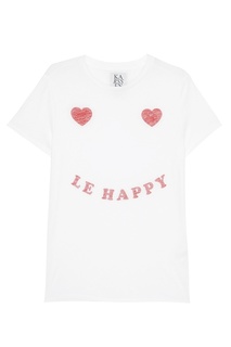 Белая футболка с контрастным декором Zoe Karssen