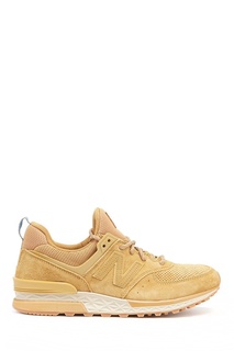 Бежевые кроссовки из замши и текстиля №574 New Balance