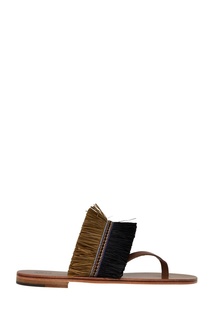 Кожаные сандалии с рафией Alvaro