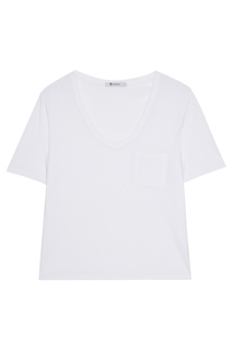 Белая футболка с овальным вырезом T by Alexander Wang