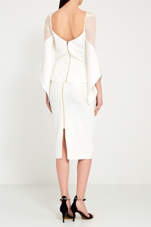 Белая блузка с прозрачными деталями Roland Mouret