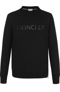 Хлопковый свитшот с логотипом бренда Moncler