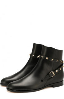 Кожаные ботинки Rockstud с ремешками Valentino
