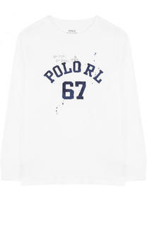 Хлопковый лонгслив с принтом Polo Ralph Lauren