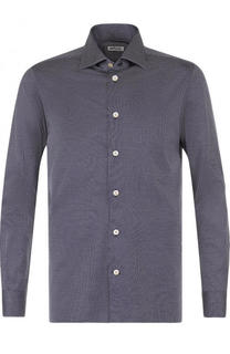 Хлопковая рубашка с воротником кент Kiton