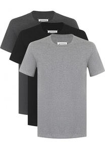 Комплект из трех хлопковых футболок с круглым вырезом Maison Margiela