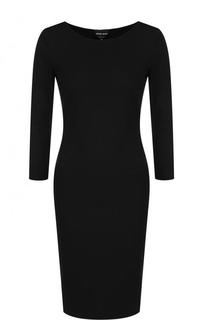Приталенное однотонное платье с укороченным рукавом Giorgio Armani